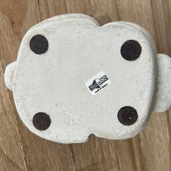 Half Moon Ceramic Bunny Rabbit Mexico Sculpture Figurine H 6.5” L 8” Stone Color - Picture 2 of 6